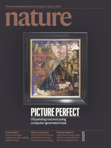 Nature journal cover featuring Luminato's AI-driven art restoration technology